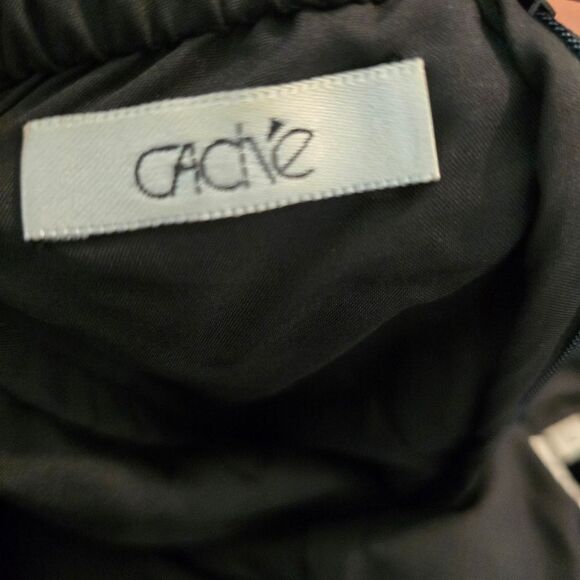 CACHE Vintage Asymmetrical Dress Embellished Glam Size Large Black Blue Y2K 90s - Picture 11 of 13